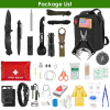 47Pcs Emergency Survival Kit Survival EDC Gear Equipment Tool First Aid Supplies Kit Tools with Pouch for Hiking Hunting Disaster Camping Adventure