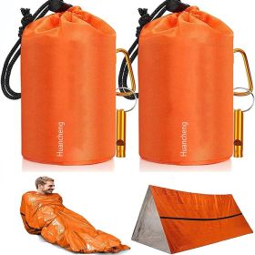 2 packs Emergency Sleeping Bag; Lightweight Survival Sleeping Bags Thermal Bivy Sack; Portable Emergency Blanket For Camping; Hiking; Outdoor Acti