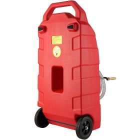 VEVOR 16 Gallon Fuel Caddy, 7.8 L/min, Portable Gas Storage Tank Container with Hand Pump Rubber Wheels