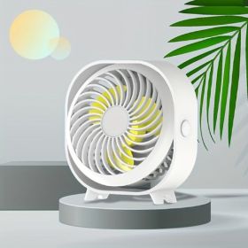 New desktop small fan Rechargeable desktop fan Portable office student dormitory home mini fan Mute (Random color)