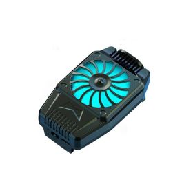 Mobile Phone Cooler Rechargeable Cooling Fan Cell Phone Radiator For Playing Games Watching Videos With LED Light; Compatible For ; iPhone/Google (Items: H15Without Battery, Color: Black)
