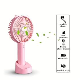 Mini Portable Fan; Mute USB Mini Handheld Fan; Cute Design 3 Speed Small Desk Fan With Base; Makeup Rechargeable Fan For Stylish Girl Women; Smal (Color: White)
